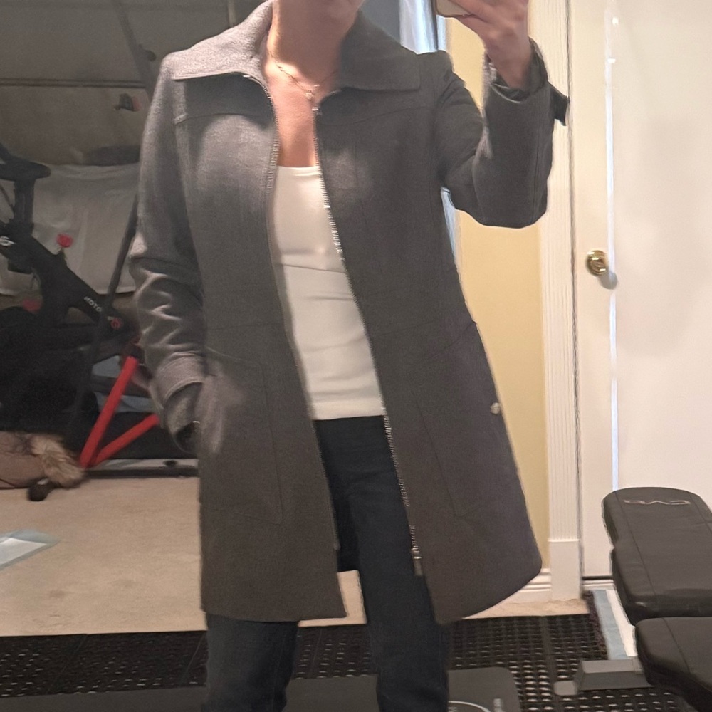 Michael Kors Gray Wool Blend Coat